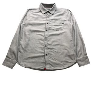 Marmot Midweight Flannel Shirt Mens Small Pocket Logo Gray Long Sleeve